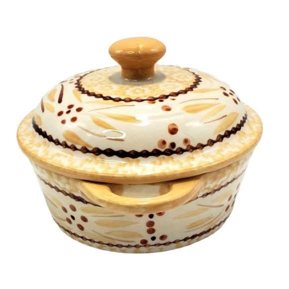 Temptations Old World Yellow Mini Individual Covered Casserole - Picture 3 of 11